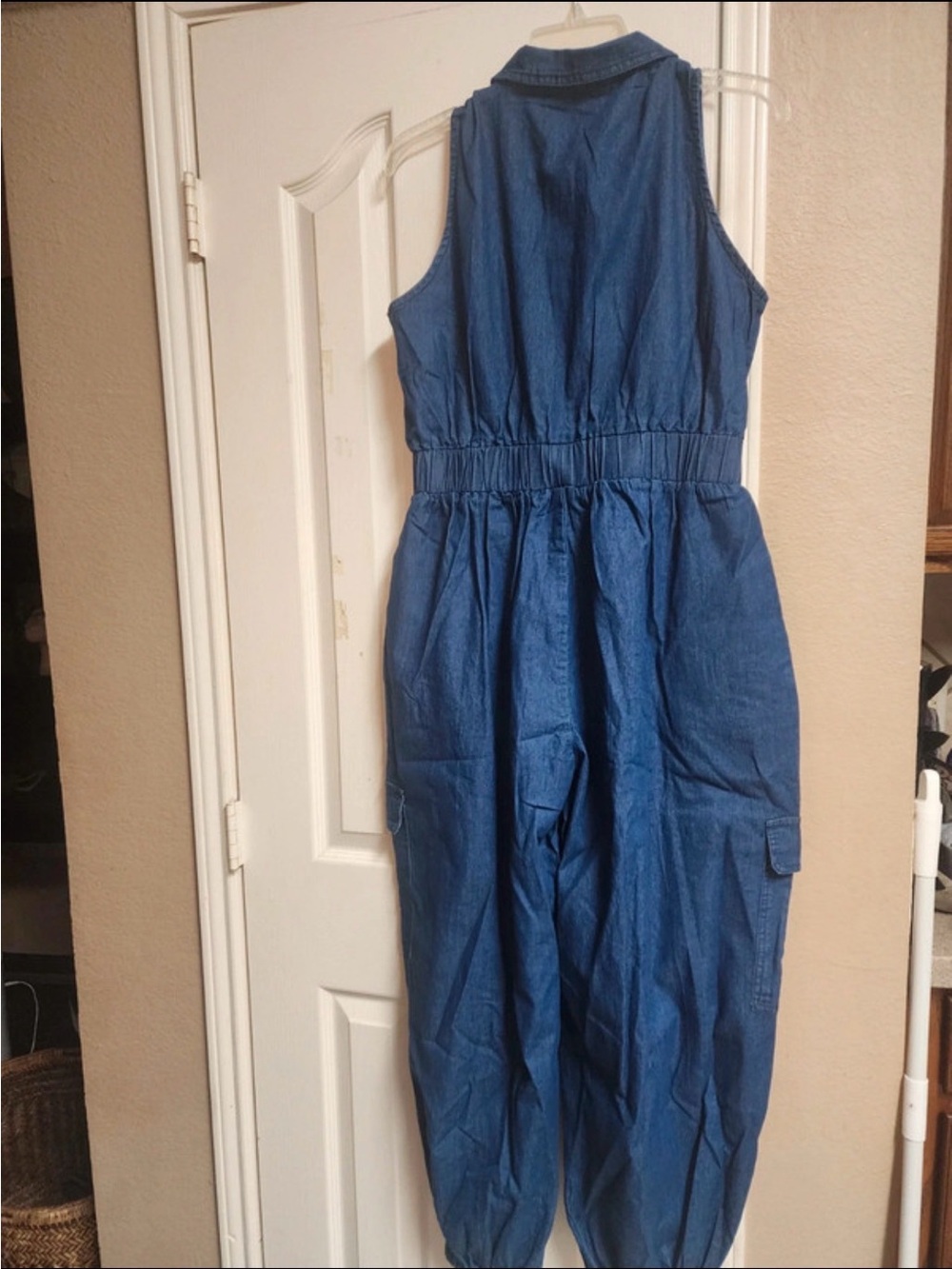 SHEIN Blue Denim Casual Jumpsuit